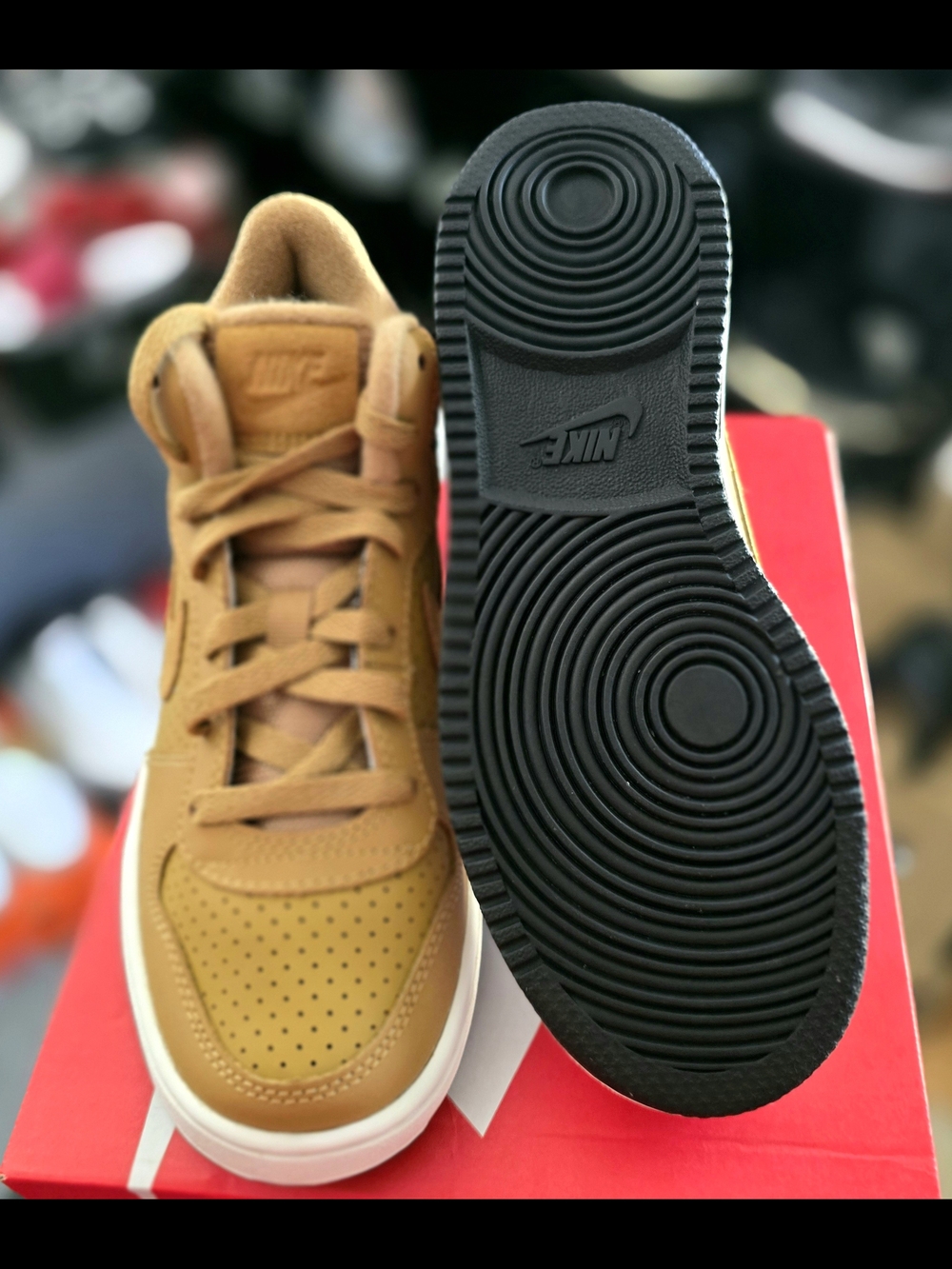 (Grade School Sizes) - Nike Court Borough Mid Wheat (Brand New) - Picture 7 of 16